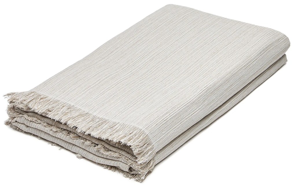 Kave Home - Tovaglia in resina Vilahur beige con frange 150 x 250 cm