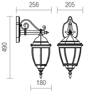 Redo 9605 - Applique da esterno SEVILLA 1xE27/42W/230V IP44 oro/patina