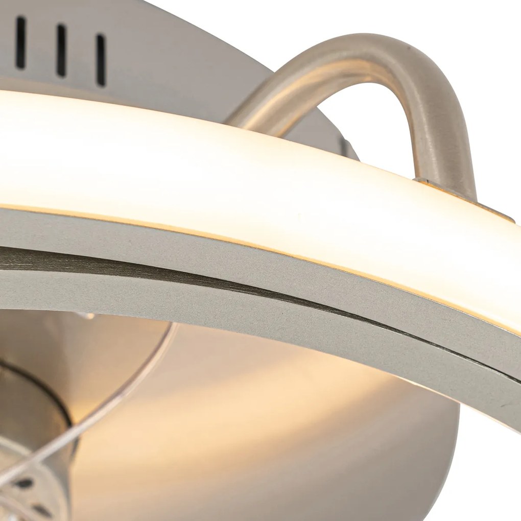 Ventilatore da soffitto in acciaio 46,5 cm con LED e telecomando - Kees