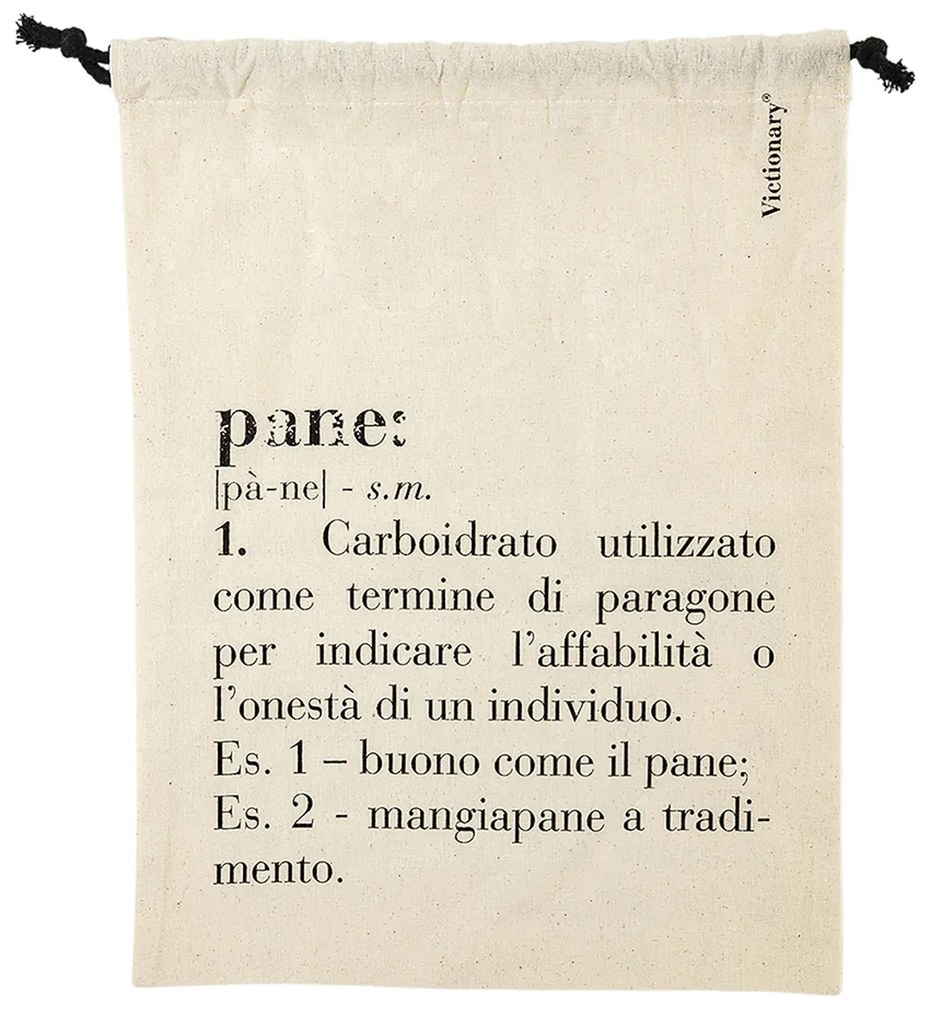 Sacchetto pane con scritte in cotone Victionary