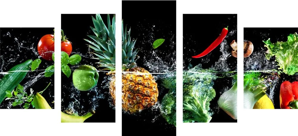 Quadri 5 pezzi – Frutta e verdura biologica