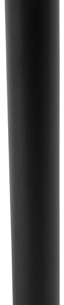 Lampada da tavolo moderna nera con paralume in lino grigio chiaro 35 cm - Simplo