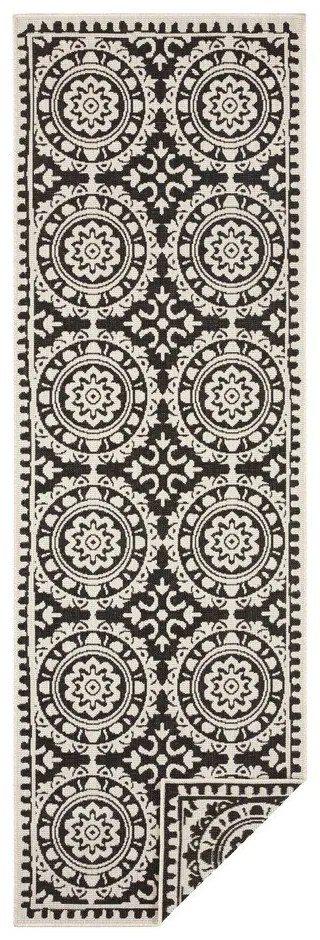 Tappeto da esterno nero e crema , 80 x 350 cm Jardin - NORTHRUGS