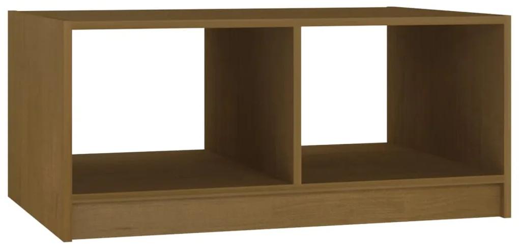 Tavolino da salotto miele 75x50x33,5 cm legno massello di pino