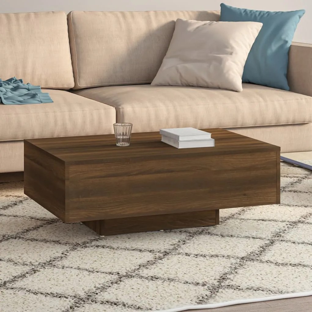 Tavolino Da Salotto Rovere Marrone 85x55x31cm Legno Multistrato /