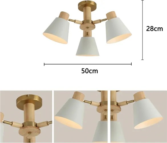Brilagi - Lampadario a plafone LUND WOOD 3xE27/40W/230V Ø 50 cm legno
