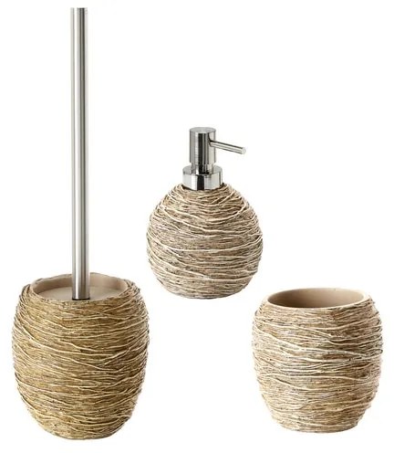 Set di accessori da bagno IDRA in resina beige