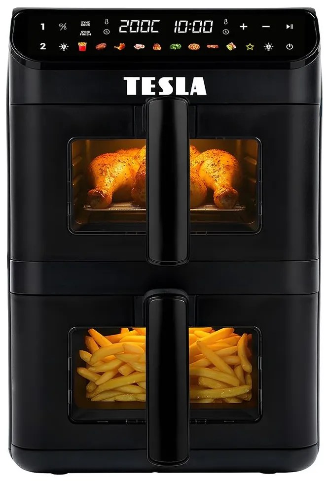 TESLA Electronics AirCook - Friggitrice ad aria multifunzione digitale 11 l 2800W/230V nera