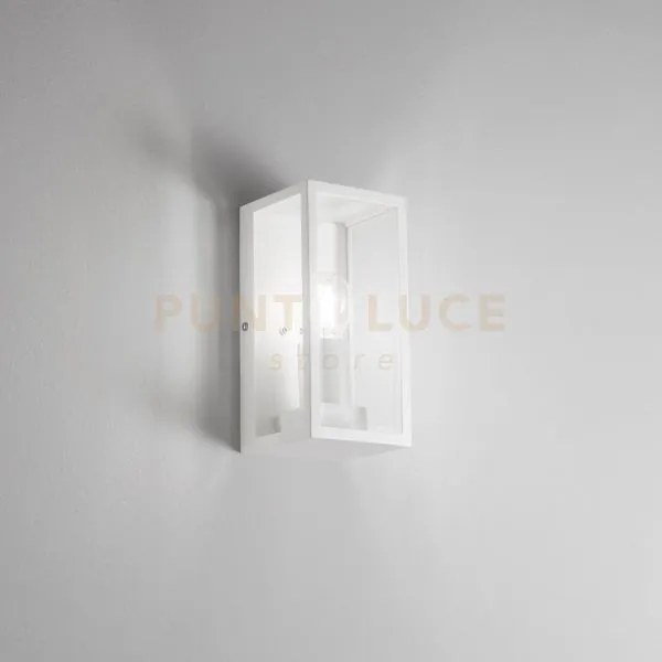 Applique mondrian bianca 1 luce attacco e27 ip44 11x13x23,6cm in me...