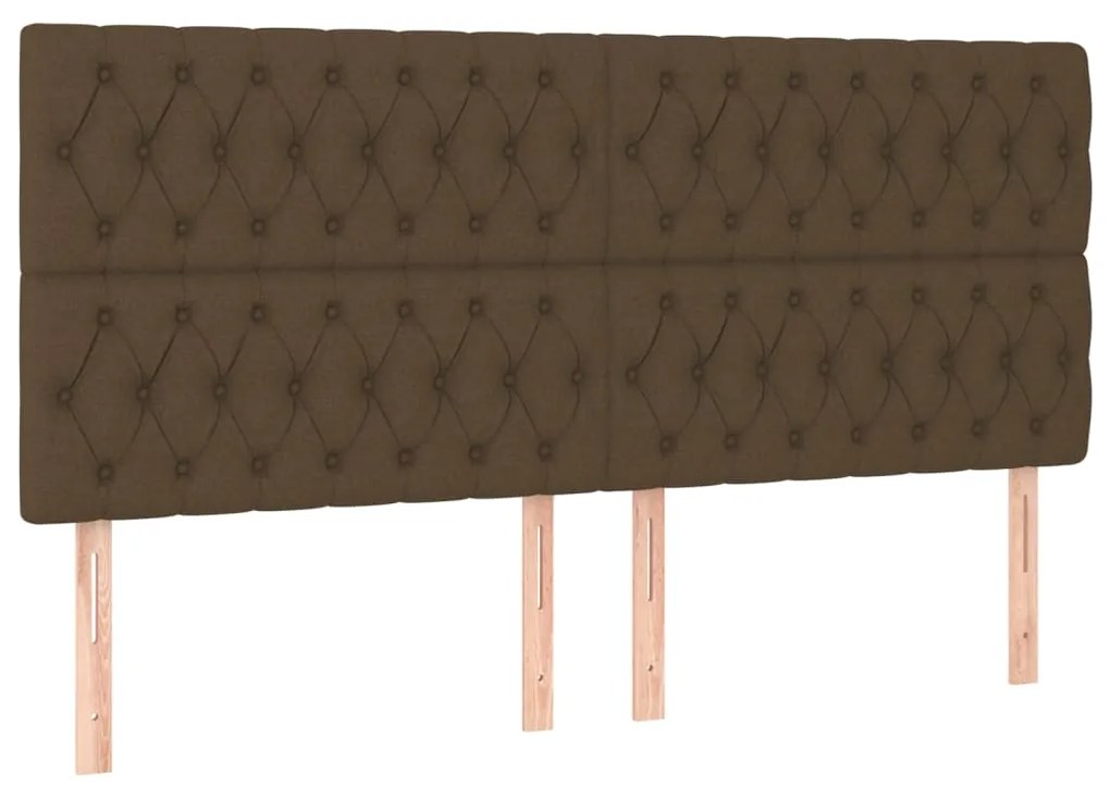 Testiera a led marrone scuro 180x7x118/128 cm in tessuto