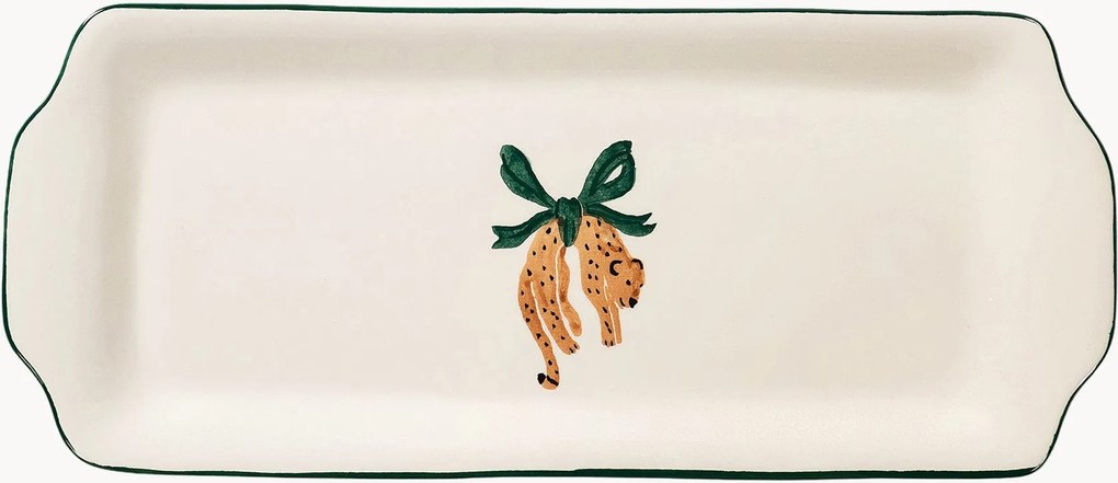 Piatto da portata dipinto a mano Leopard