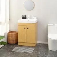 Mobile Bagno sotto Lavabo con Lavello 60x41,5x88 cm in Truciolato Naturale