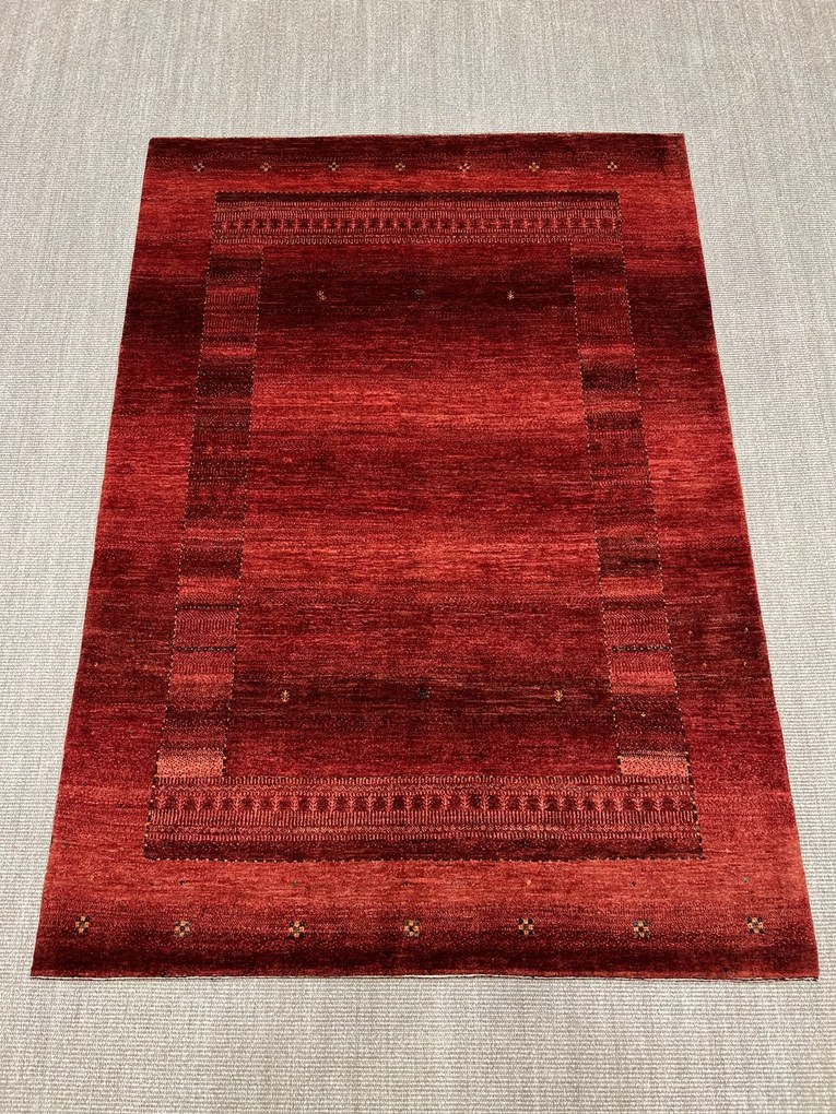 Loribaft Tappeto 150 x 210 Rosso (Iran) Annodato A Mano