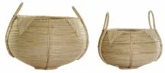 Set di Cestini DKD Home Decor ‎S3018474 Naturale Rattan (35 x 35 x 37 cm) (25 x 25 x 22 cm) (2 pcs)