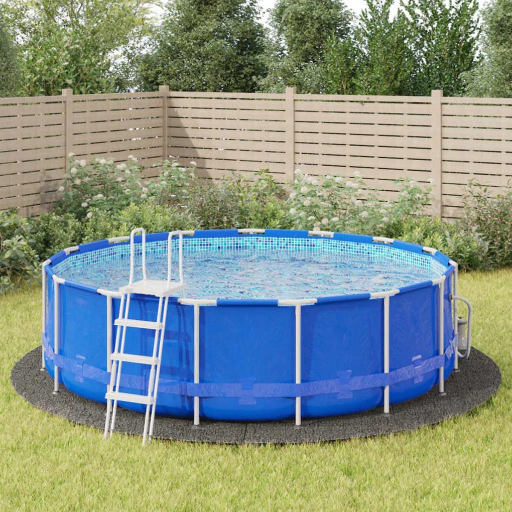 Telo Sotto Piscina Grigio Chiaro Ø500 Cm Geotessile Poliestere /