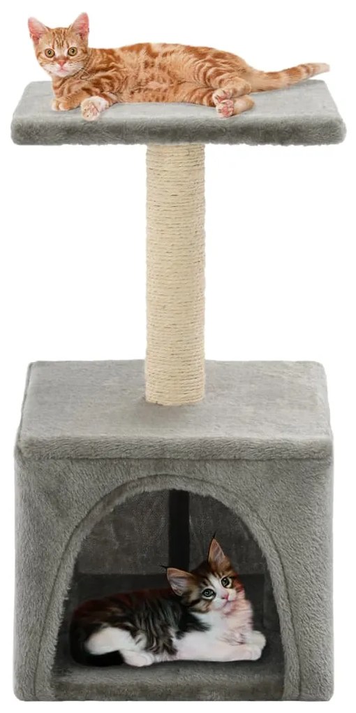 Albero per gatti con tiragraffi in sisal 55 cm grigio