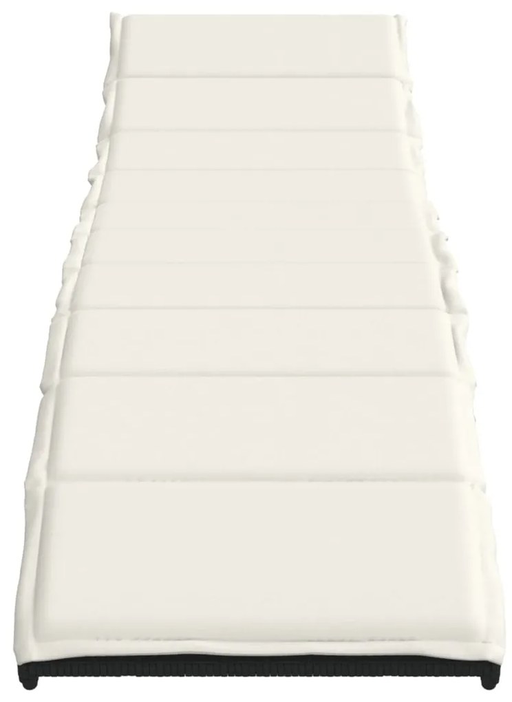 Lettini prendisole 2 pz con tavolino nero in polyrattan