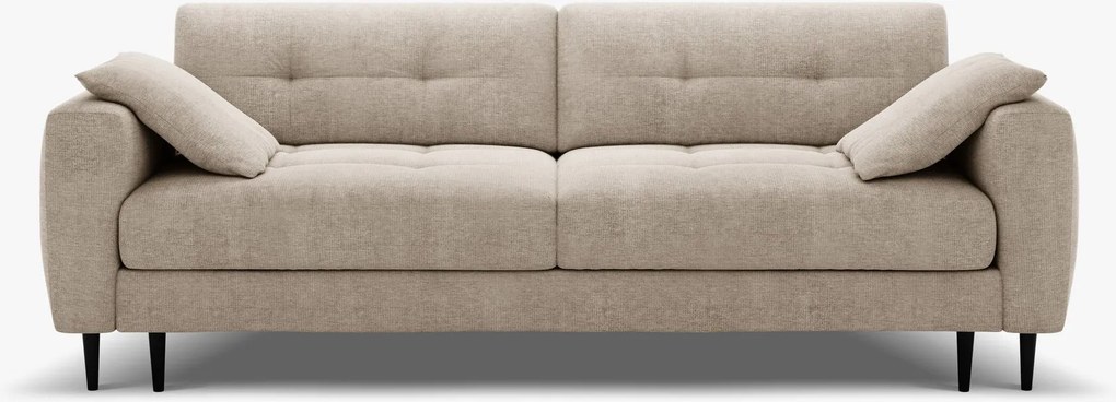 Divano letto Bemy 3 posti con contenitore in tessuto strutturato – L242 cm