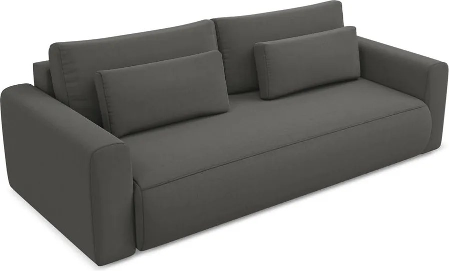 Divano grigio scuro allungabile/con contenitore con rivestimento in velluto 238 cm Kapua – Makamii