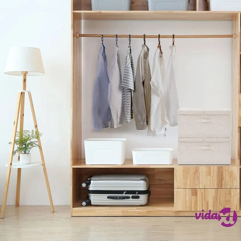 vidaXL Scatole Portaoggetti 2pz in Tessuto 50x30x25 cm Crema