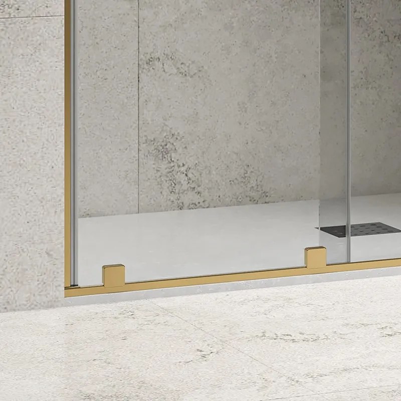 Kamalu - Porta doccia color oro senza telaio 160 cm | KNM4000G