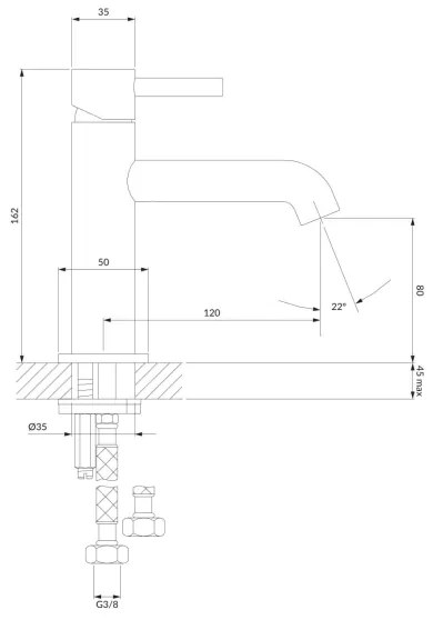 OMNIRES Y1210NCPB - Rubinetto del lavandino Y 16,2 cm pettinato rame