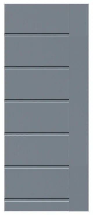 Pannello per porta d'ingresso P076 pellicolato pvc grigio L 92  x H 210.5 cm, Sp 6 mm apertura sinistra