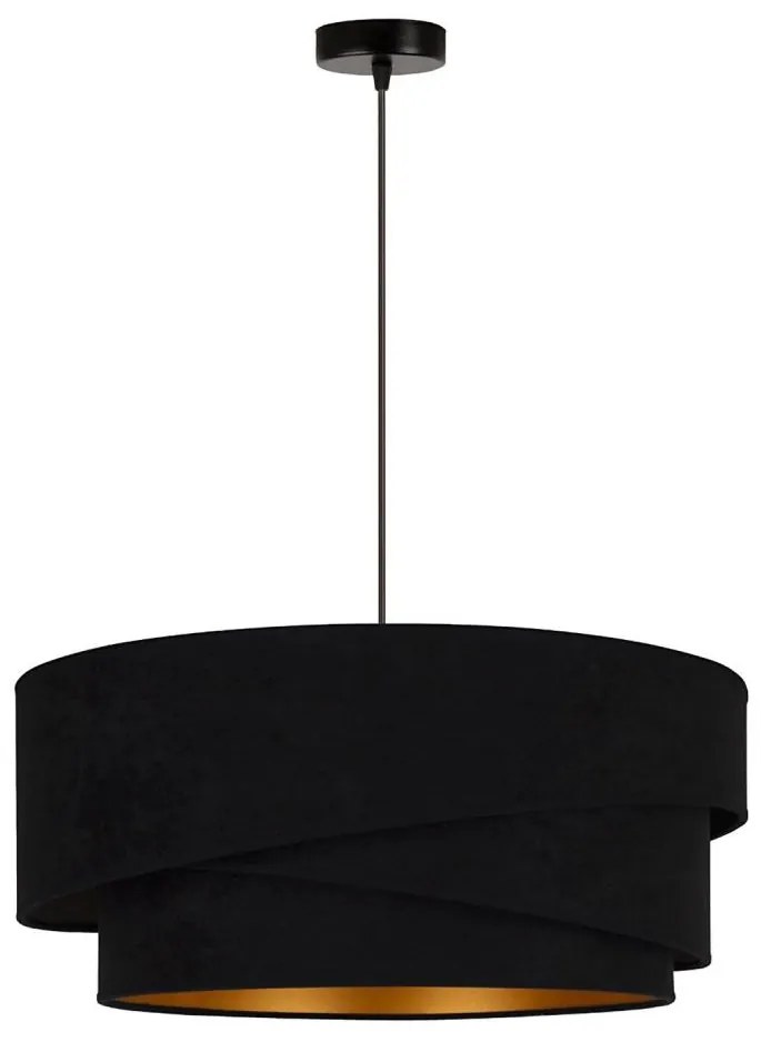 Duolla - Lampadario a sospensione con filo KOBO 1xE27/15W/230V diametro 45 cm nero/oro