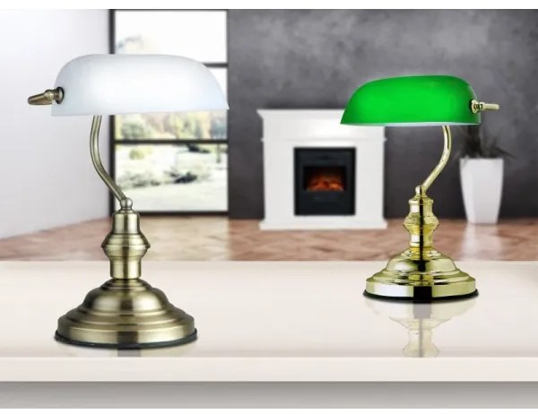 GLOBO 2492 - Lampada da tavolo ANTIQUE 1xE27/60W bianco-patina