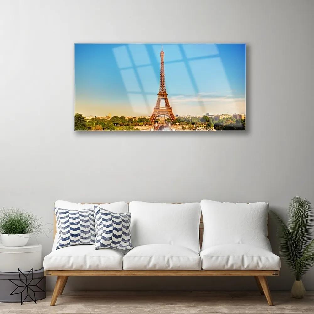 Quadro acrilico Città di Parigi della Torre Eiffel 100x50 cm
