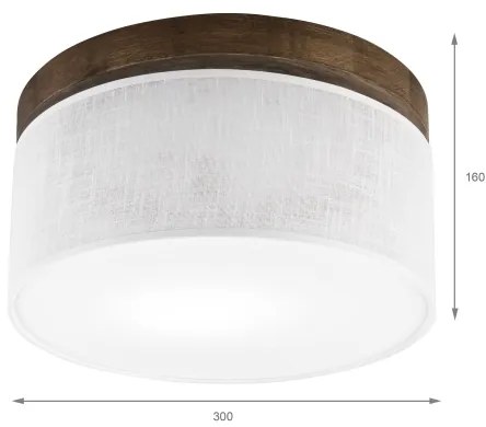 Brilagi - Lampada LED da soffitto BELLADONNA 1xE27/15W/230V Ø30 cm bianco/rovere