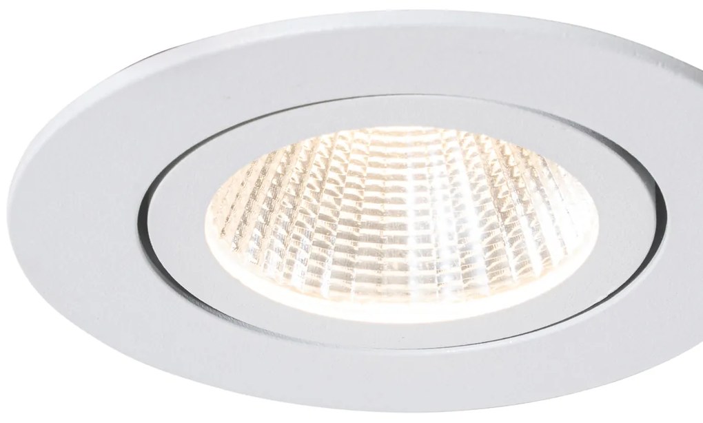 Set di 6 faretti da incasso bianchi 6,8 cm con LED 750 lm dimmerabili IP23 - Gaius