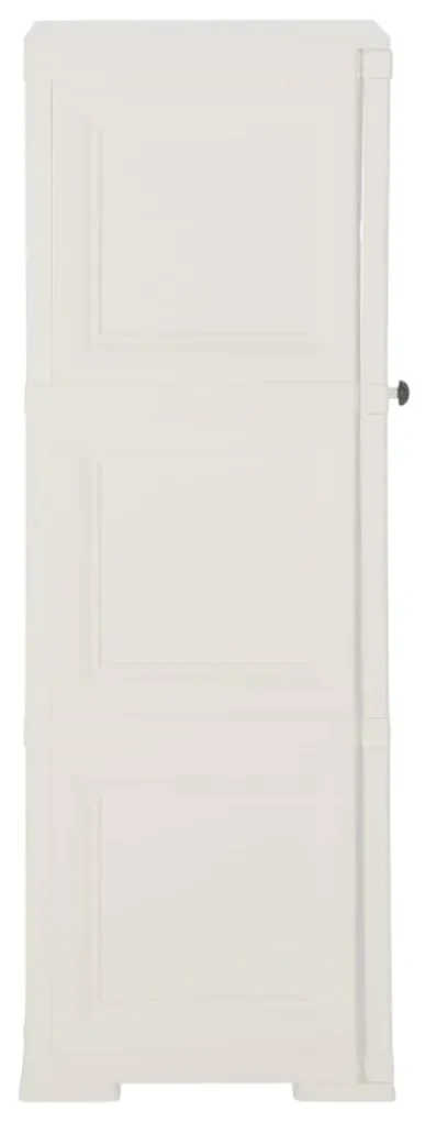 Armadietto in plastica 40x43x125 cm effetto legno bianco angora