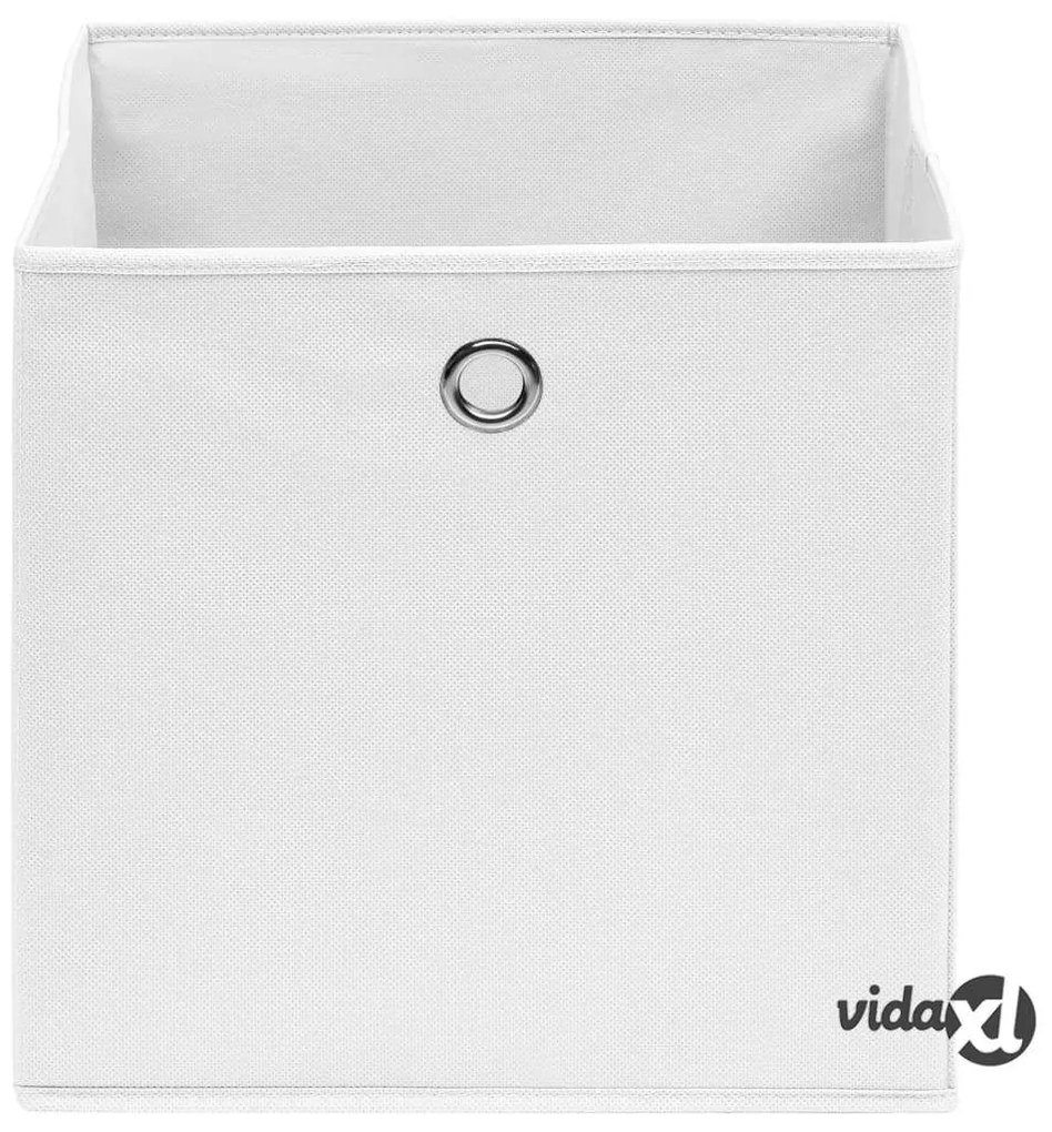 vidaXL Contenitori 10 pz in Tessuto non Tessuto 28x28x28 cm Bianco