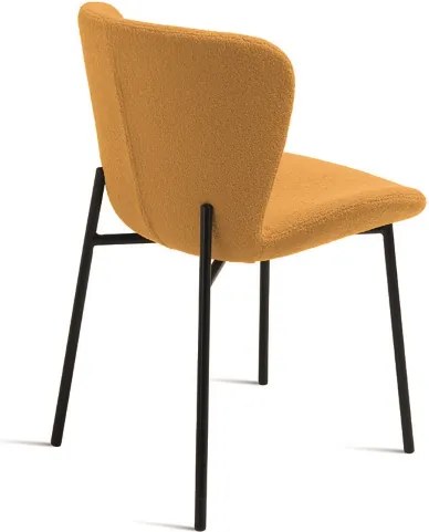 Sedia imbottita in tessuto soggiorno Giallo ABRAM 2 sedie