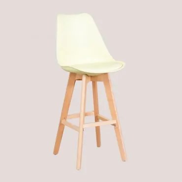 Pacco Di 2 Sgabelli Alti 75 Cm Con Cuscino In Similpelle Nordic Mousse Limone - Sklum