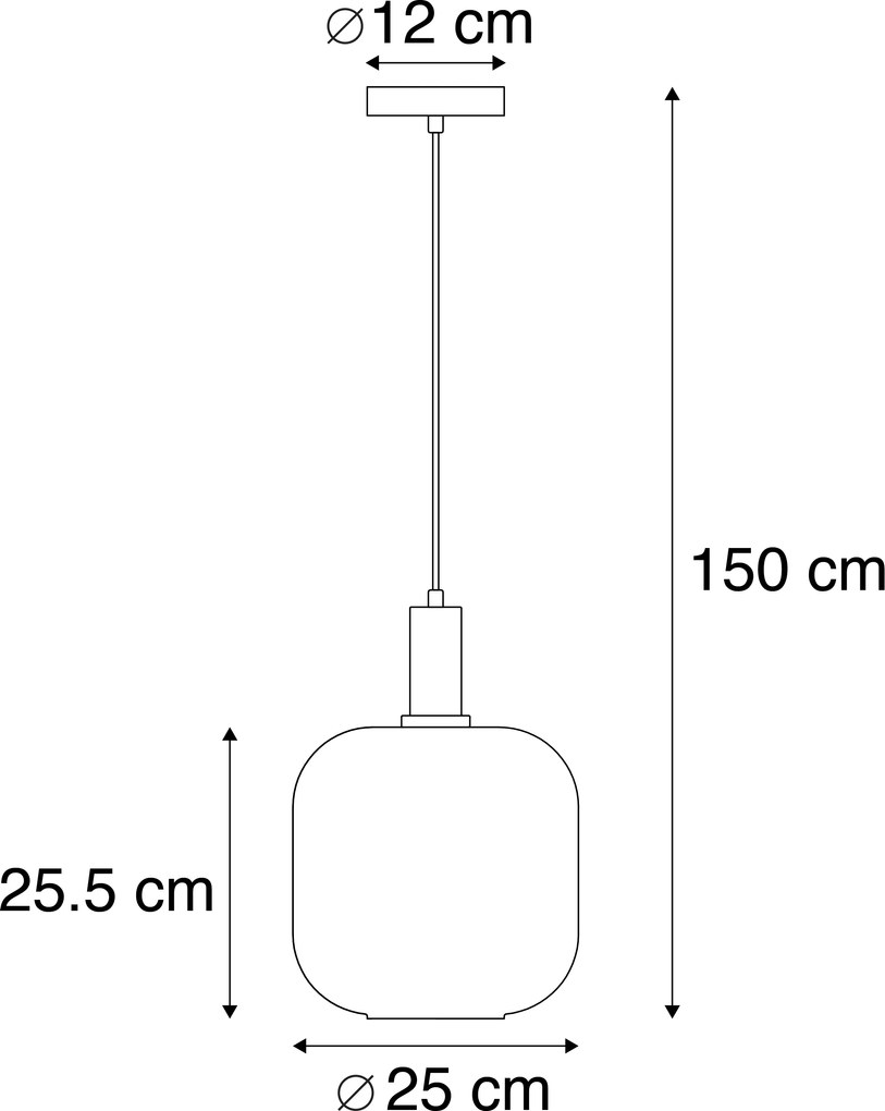 Lampada a sospensione nera con vetro oro e fumé incl. PUCC - Zuzanna