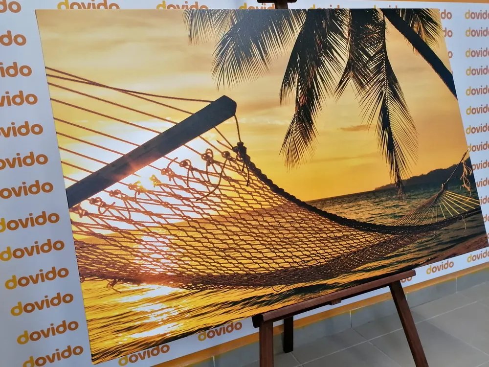 Quadro su tela – Amaca sulla spiaggia