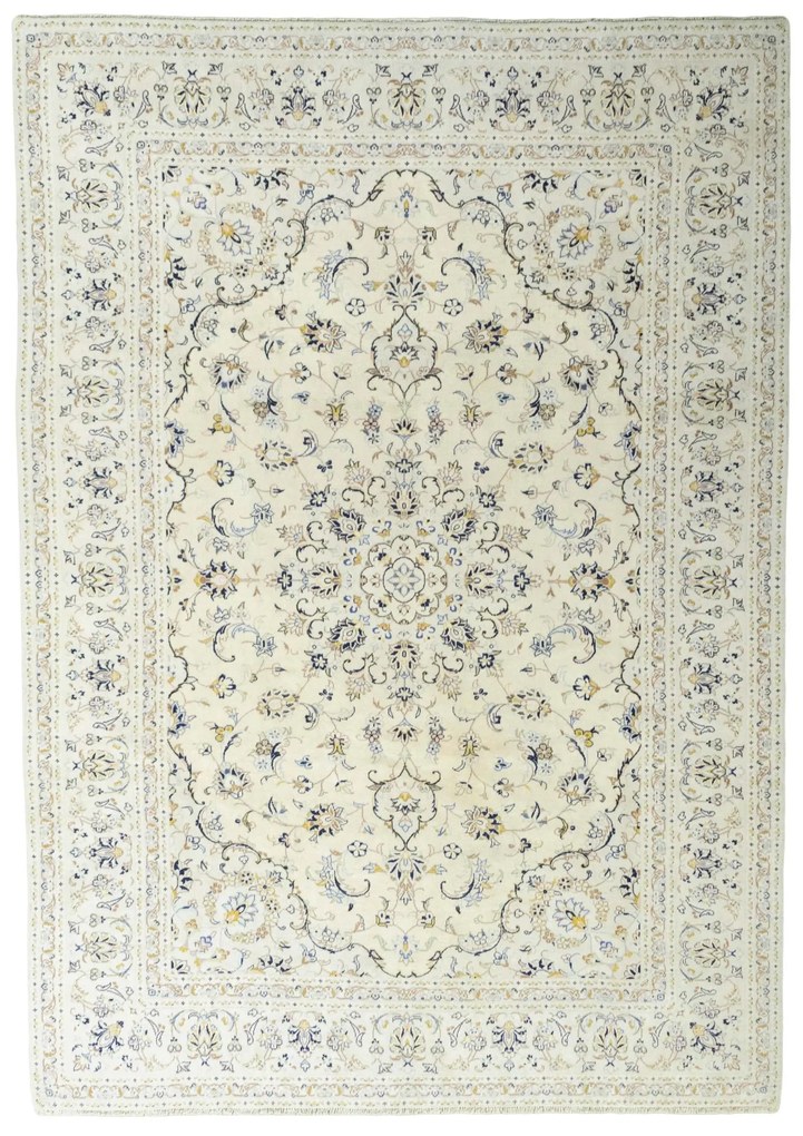 Kashan Tappeto 250x360 Beige (Iran) Annodato A Mano