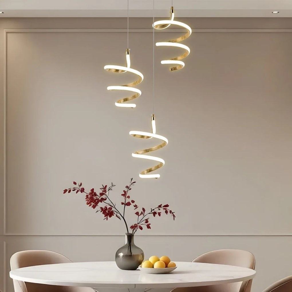 Lampada a sospensione LED G075-3CPR Gold