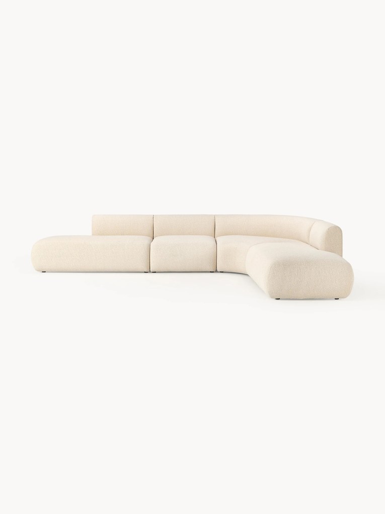 Divano angolare XL componibile in bouclé Sofia