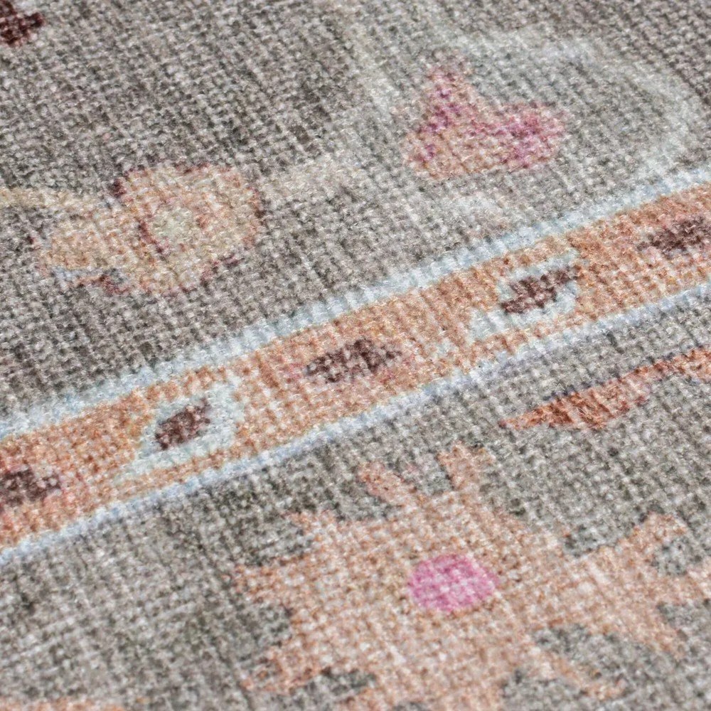 Tappeto verde chiaro lavabile 152x230 cm Una Floral – Flair Rugs