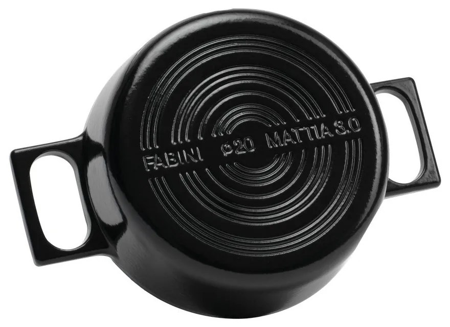 Casseruola in ghisa con coperchio incluso adatta all'induzione 2 l Mattia 3.0 – FABINI