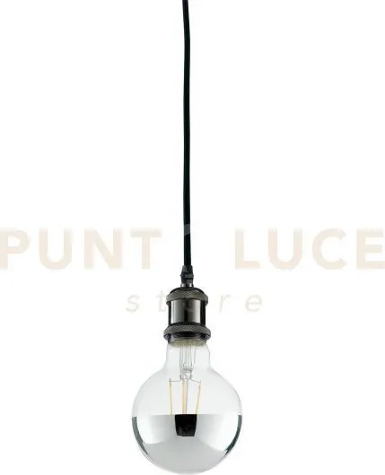 Sospensione per binario clock nero 1 luce attacco e27 5x153cm