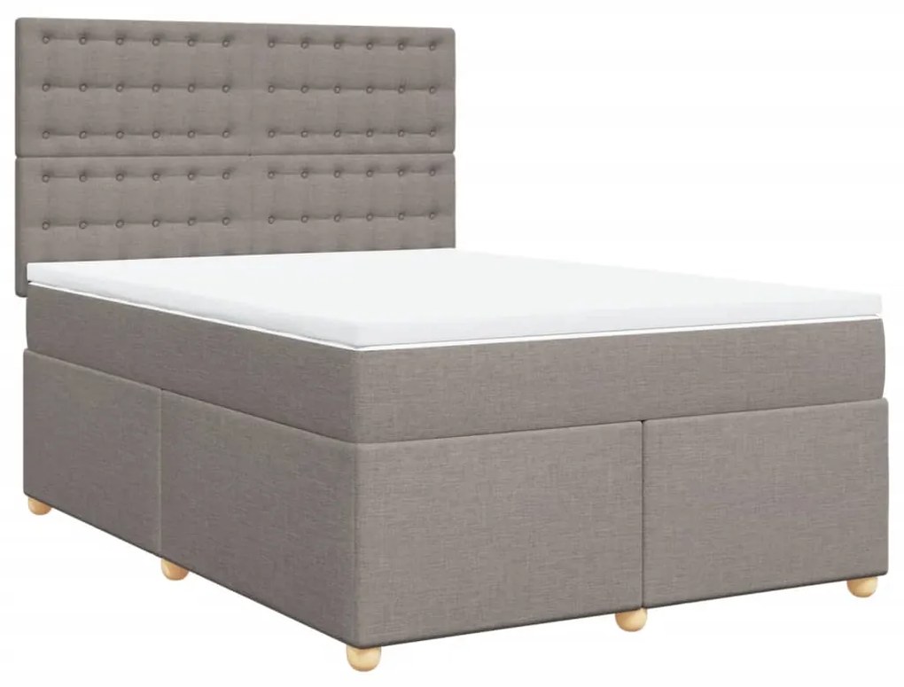 Giroletto a molle con materasso tortora 140x200 cm in tessuto