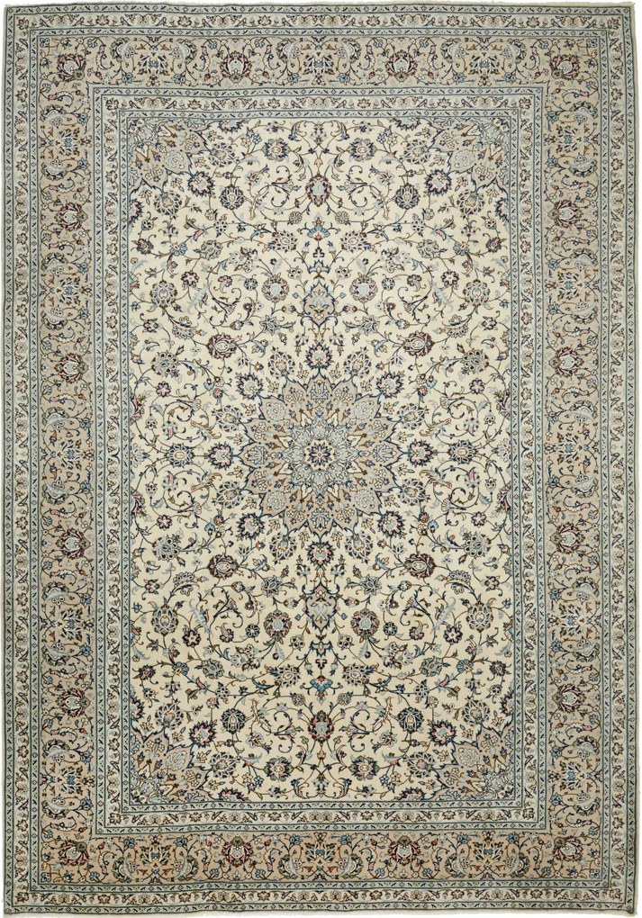 Kashan Tappeto 250 x 360 Beige (Iran) Annodato A Mano