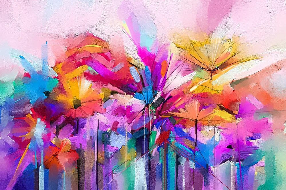 Carta da parati – Fiori astratti colorati