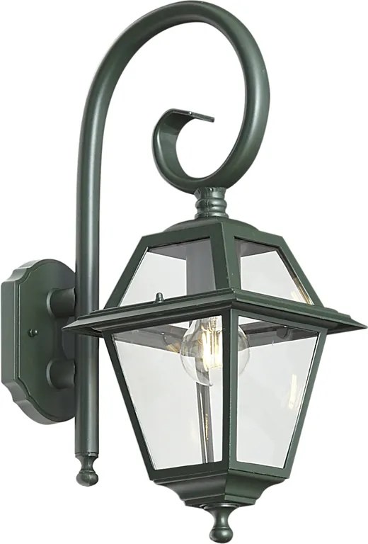 Lanterna da parete classica da esterno verde scuro IP44 - Berta