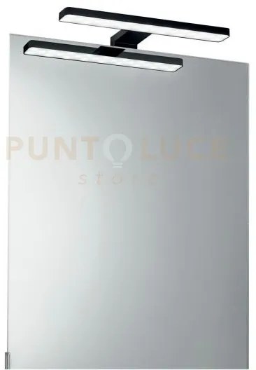 Applique led cruise  nero fissaggio parete e specchio 5,2w 550lm 40...