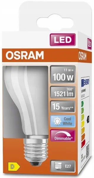 Lampadina LED dimmerabile RETROFIT A60 E27/11W/230V 4000K - Osram